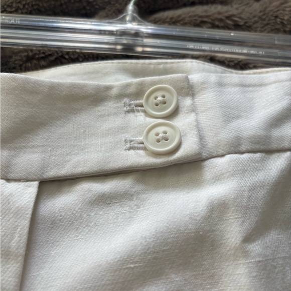 LOFT white linen trousers slacks - wide leg, worn once - Picture 10 of 10